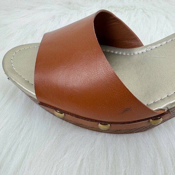 ANA VIsta Platform Chunky Heel Clog Ankle Strap Open Toe Sandals Size 10 Brown - Picture 8 of 11